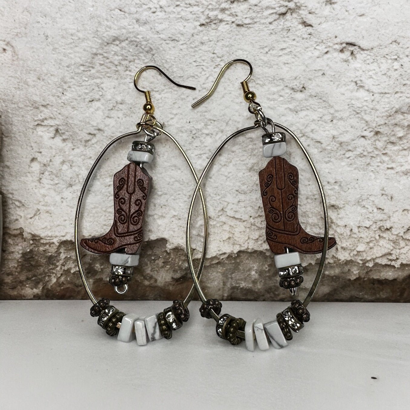 SWINGING COWBOY BOOTS EARRINGS