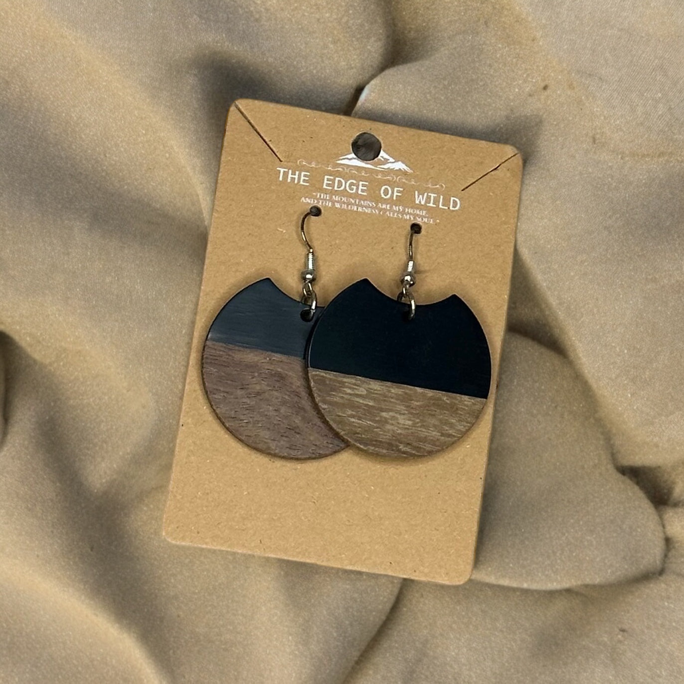 Round Resin & Wood Earrings