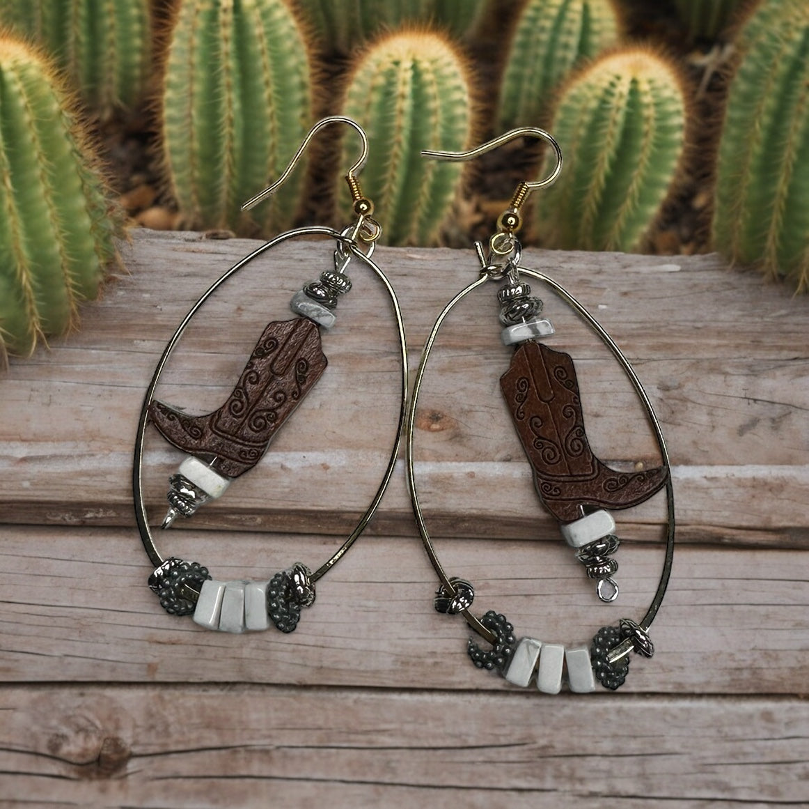 SWINGING COWBOY BOOTS EARRINGS