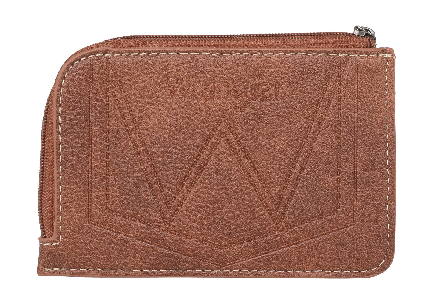 Wrangler Southwestern Art Print Mini Zip Card Case -Dark Brown