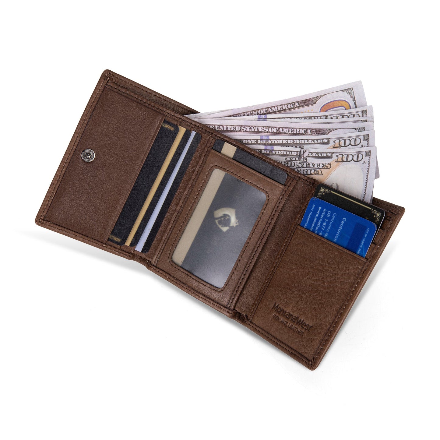 Montana West Genuine Leather Tri-Fold Wallet