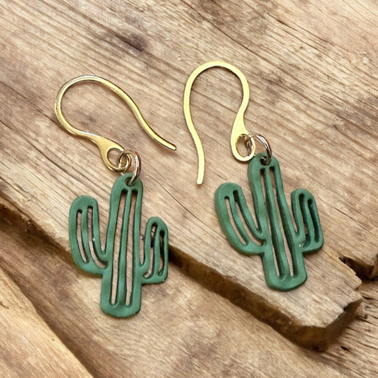 Green Cactus Earring