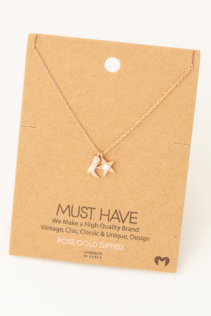 COWBOY BOOTS STAR PENDENT NECKLACE