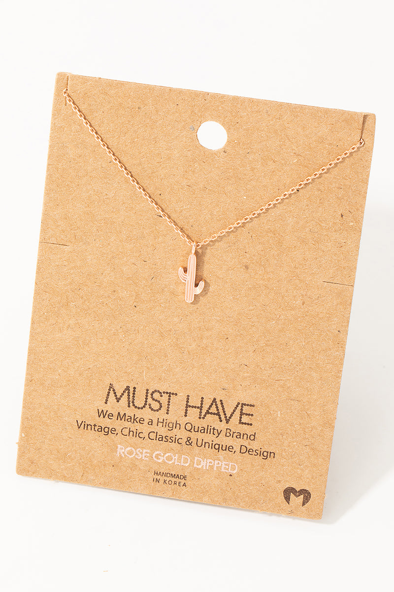 DAINTY CACTUS PENDENT NECKLACE