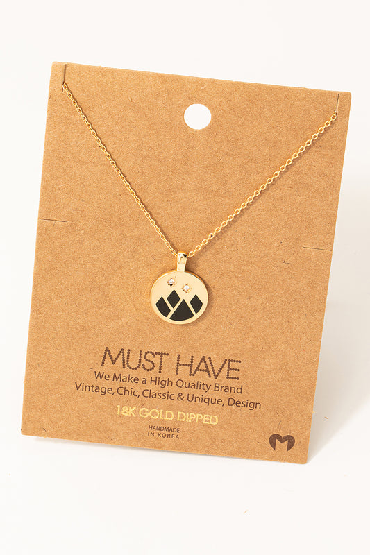 DAINTY MOUNTAIN COIN DISC NECKLACE